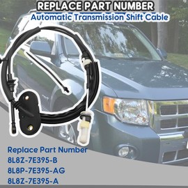 Automatic Transmission Shift Cable/Gear Shift Cable Shifter Linkage Compatible with Ford Escape Limited XLS XLT Sport Utility 4-Door 2008 (Replaces# 8L8Z-7E395-B 8L8P-7E395-AG 8L8Z-7E395-A)