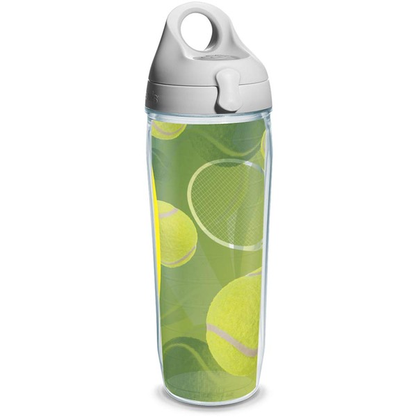 Tervis Tennis Balls Wrap and Water Bottle with Grey Lid, 24-Ounce, Beverage -