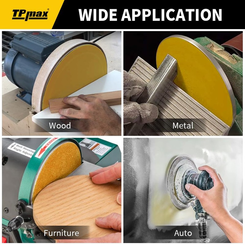 TPmax 6-Inch 800-Grit Gold PSA Sanding Discs, 50 Pack –