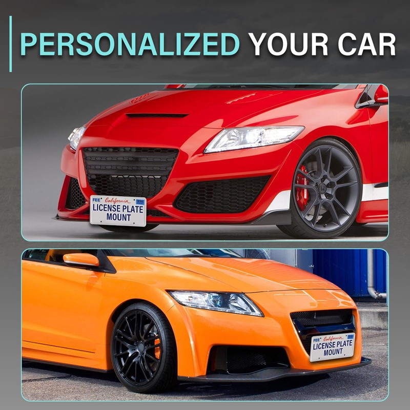 No Drill Front Bumper License Plate Mount Compatible with Honda