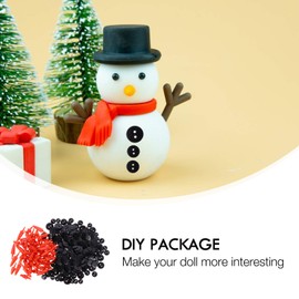 Toddmomy 260Pcs Christmas Snowman DIY Craft Kit, Tiny Buttons, Carrot Snowman for Christmas Snowman Crafting Sewing Party Supplies