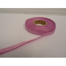 2 metres x 10mm Polka dot Satin Ribbon Candy Bright Pink with White Spots dots 10 mm 1cm