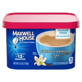 Maxwell House International Sugar-Free French Vanilla Café-Style Instant Coffee Beverage Mix, 4.3 oz. Canister