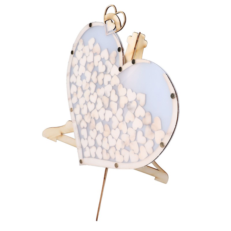 Wooden Wedding Frame Guest Book Drop Box with Stand 80