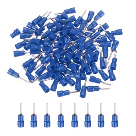MECCANIXITY 100 Pcs Insulated Pin Electrical Wire Connectors Wire Terminals Wire Crimp Connector Kit 16-14 AWG for Electrical Projects Industrial Chemical Industry, Blue