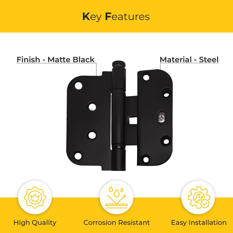 Brixwell 850-8762531 Ultimate 2D Adjustable Steel Guide Hinge Removable Pin