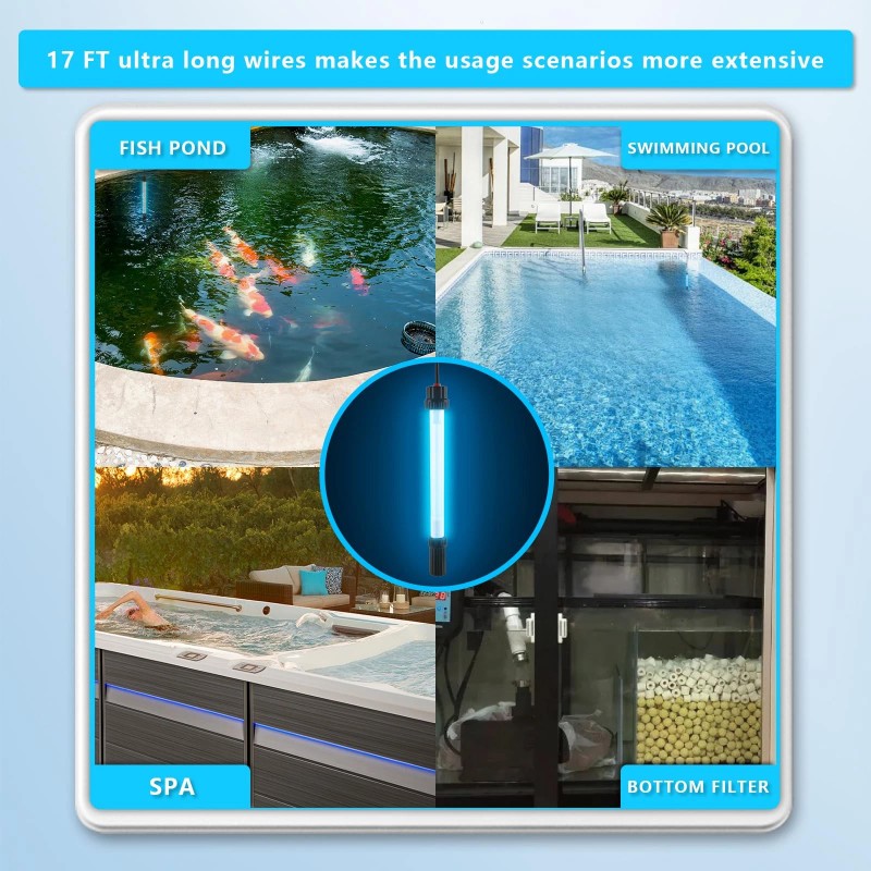 Coospider-Repta 18W Aquarium UV Light for 100-1000 Gallon, UV Pond