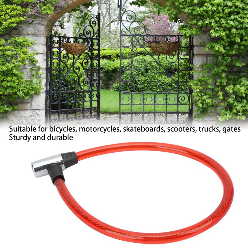 SPYMINNPOO Bicycle Lock Cable with Key Steel Wire Portable Cable