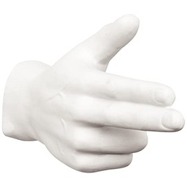 Interior Illusions Plus White Bang Bang Hand Wall Mount - 9 Inch Long, Gift and Home Decor