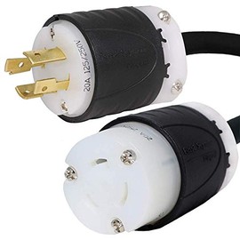 NEMA L14-20P to L6-20R Plug Adapter - 1 Foot, 20A/250V, 12 AWG - Iron Box # IBX-7962-01