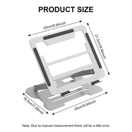 DEARBAG Adjustable Laptop Stand, Ergonomic Portable Laptop Riser Holder for Desk, Foldable Portable Tablet Notebook Holder Compatible with MacBook Pro/Air, Surface, Lenovo, Laptops