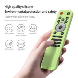 AKSHFETH Silicone Remote Control Case for LG MR25GA, Compatible with 2025 LG OLED Smart TVs C5, B5, G5, M5 Series, with Lanyard (Glow Green)