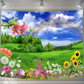 U-SITU Tapestry Flowers, Lawn, Forest, Natural Scenery, Stylish, Background, Multi-functional, Fabric Poster, Wall Hanging, Wall Decor, Interior Atmosphere, Change (Width 59.1 x Length 39.4 inches