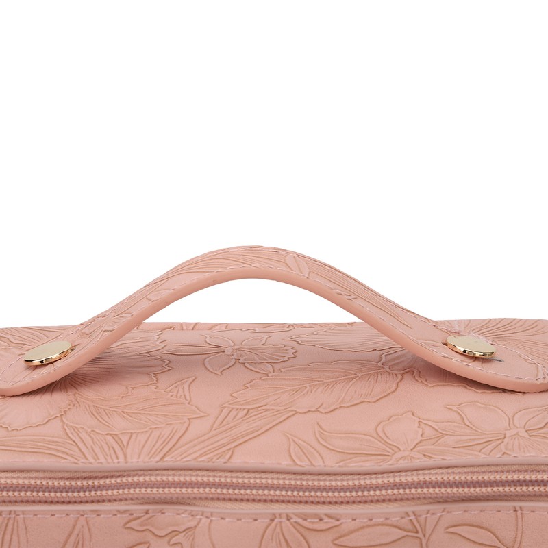 Make Up Cosmetic Bag PU Leather 180 Degree Opening Large