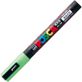 Mitsubishi Pencil Posca PC3M.5 Water-Based Pens, Fine Point, Round Tip, Yellow-Green, 10 Pens
