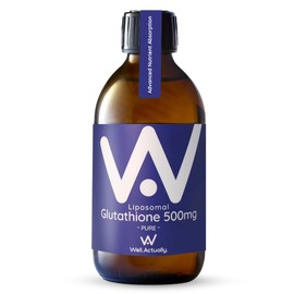 WELL ACTUALLY Pure Liposomal Glutathione 500mg (50 Servings - 250ml) High Bioavailability Setria® Glutathione Supplement - Powerful Antioxidant for Skin and Body Detox - Vegan, Unflavoured