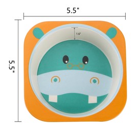 ZEAYEA 6 Pack 10 Oz Small Bowls, Durable Cartoon Bowls for Children, BPA Free Cute Snack Bowl, Square Dinner Tableware for Serving Soup, Cereal, Pasta, Ice Cream, Dishwasher Safe