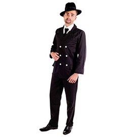 Fun Shack 1920s Gangster Costume Men, Gangster Fancy Dress, Mafia Costume Men, Ganster Costume Men, Mr Pinstripe Suit Large