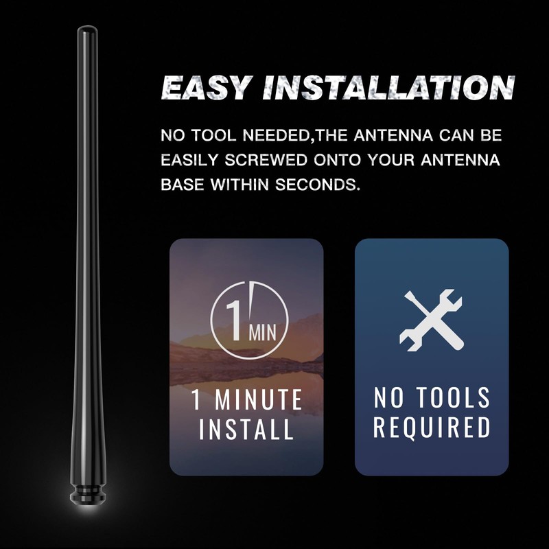 RYDONAIR Antena a prueba de lavado compatible con Jeep Wrangler