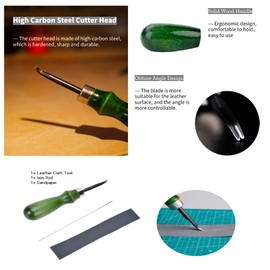 0.6mm-1.4mm Professional Edge Beveler for DIY Leather Craft Keen Edge Cutting Tool(0.8mm)