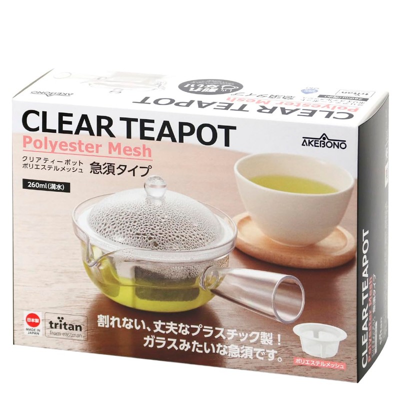 Akebono Sangyo TW-3770 Clear Teapot, Polyester Mesh, Teapot Type