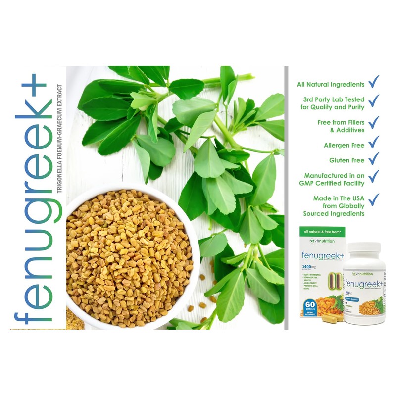 VH Nutrition Fenugreek+ | 1400mg Extra Strength Fenugreek Capsules |