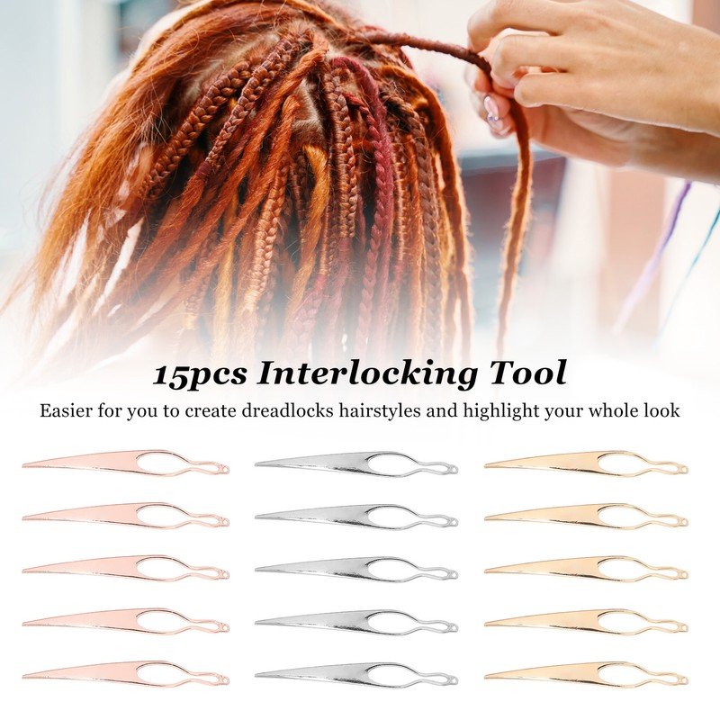 15pcs Dreadlock Interlocking Tool Sisterlock Interlocking Tool Dreadlock Needle with