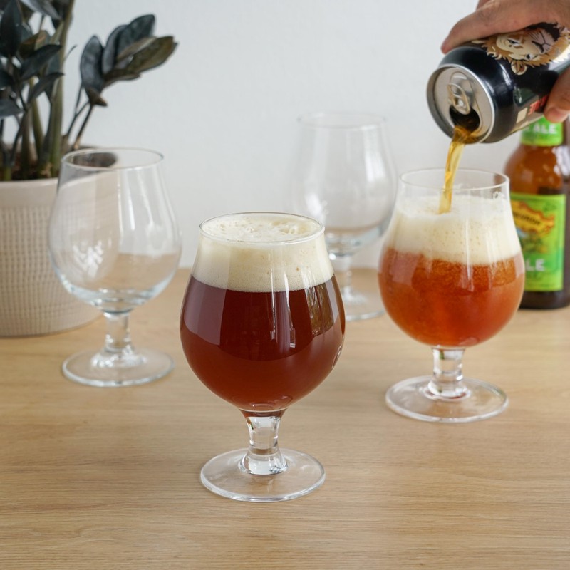 True Classic Tulip Beer Glasses, Sparkling Clear Drinking Glasses for