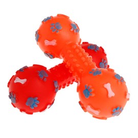 Abicial Rubber Barbell Soft Chew Bite Molar Teeth Toys Play Funny Footprint Bone Pet Cat Kitten Dog Puppy Products Interactive Dumbbell Toy
