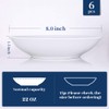 Y YHY 8" Pasta Bowls Set for 6, Porcelain 22oz