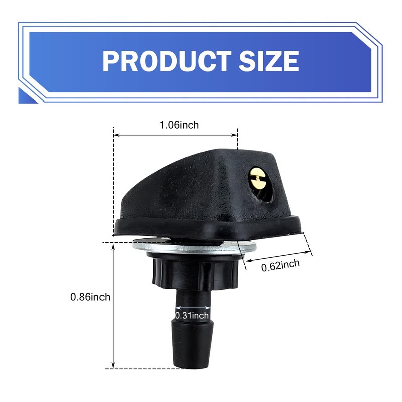 Titgoes 2 PCS Car Front Windshield Washer, Automotive Wiper Nozzles,