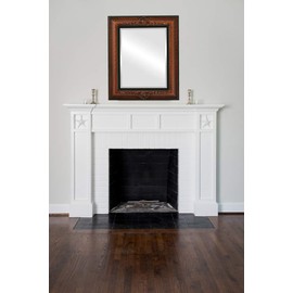 OVALCREST Rectangle Beveled Wall Mirror for Home Decor - Winchester Style - Vintage Walnut - 23x29 Outside Dimensions