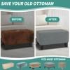 MAXIJIN Velvet Ottoman Cover Rectangular Stretch Square Ottoman Covers Slipcover