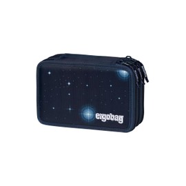 ergobag Maxi Pencil Case Set, 40 Pieces, Lyra Coloured and Felt Tip Pens, Change Compartment, Ruler, Scissors KoBärnikus - Dark Blue