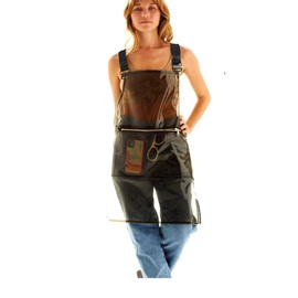 USCHAILIQIANG Hairstylist Aprons For Women Men With Pockets Cross Back Adjustable 3 Pockets Work Apron Soft Tpu Plastic Aprons (black)