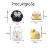 Pack of 4 Taba Squishy, Fufu Squishy, Rooster, Penguin, Hamster,