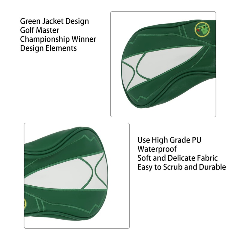 Golf Green Leather Driver/Fairway Wood/Hybrid Headcover #1#3#5#UT (3#) Golf Club