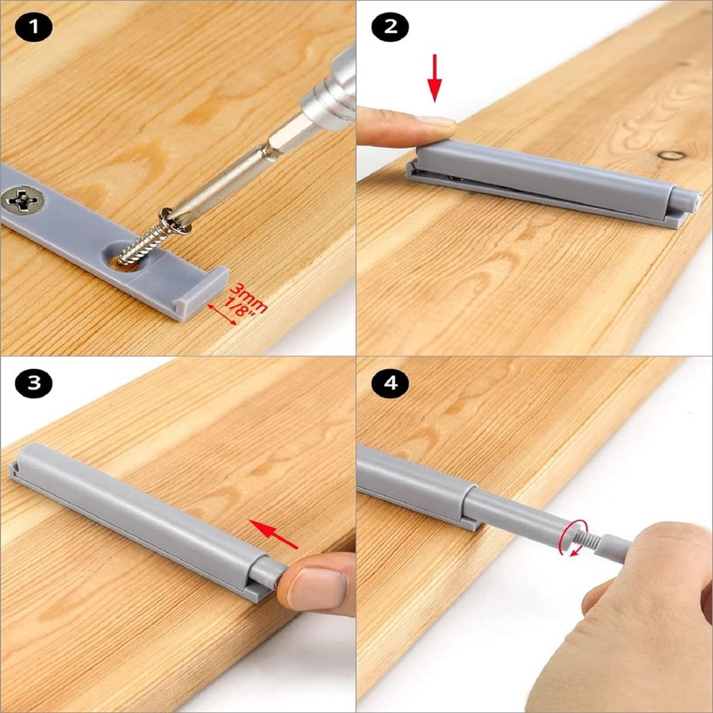 10 PCS Push to Open Door Catches, Soft Close Magnetic