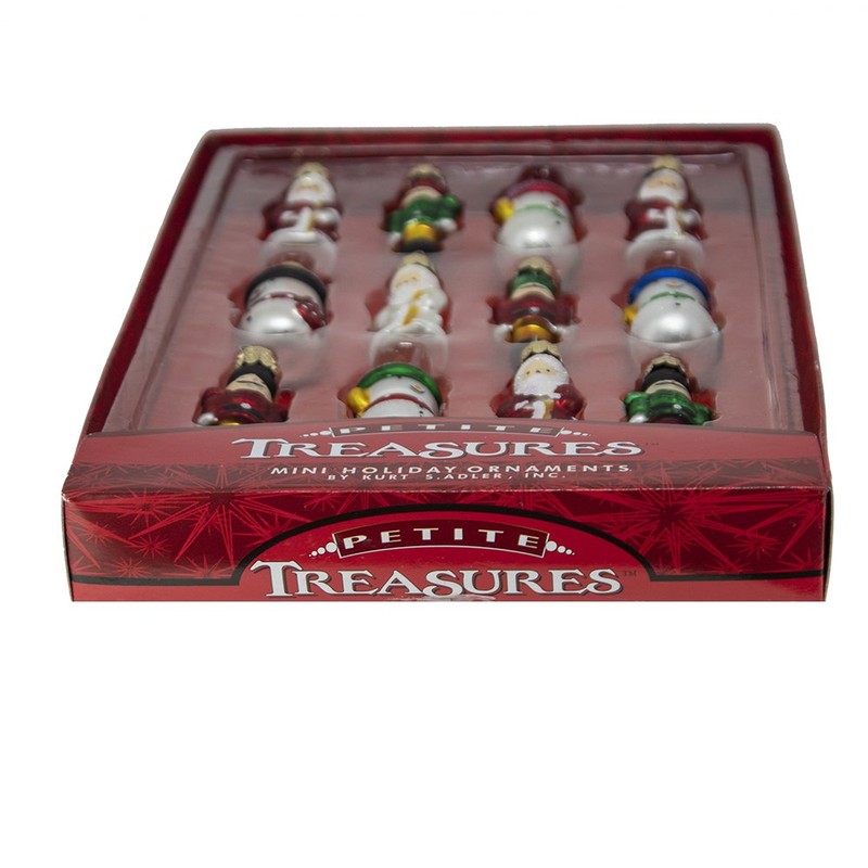 Kurt Adler 12-Piece Petite Treasures Glass Ornament Set,Christmas