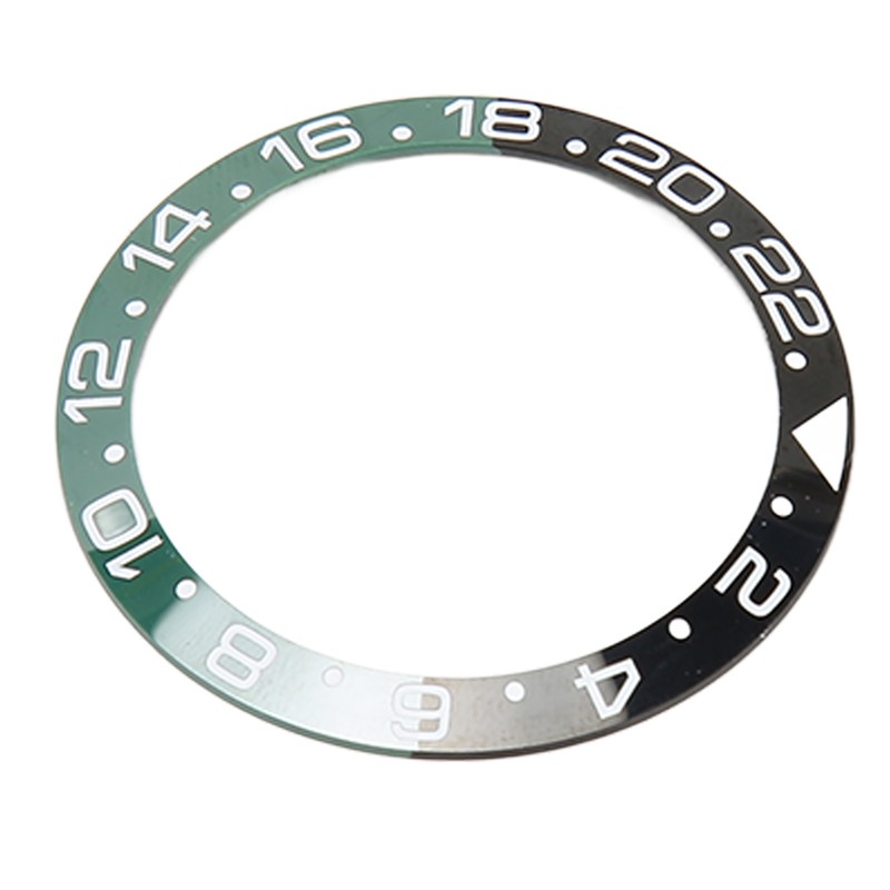 38mm Diameter GMT Watch Bezel Insert Ring Black Green Base
