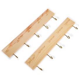 SoeKoa Premium Bamboo Measuring Cups and Spoons Rack, Measuring Cup Organizer Rack Suitable for Kitchen Hanging Cups and Spoons, Including Screw and Adhesive Mounting（2 pcs）