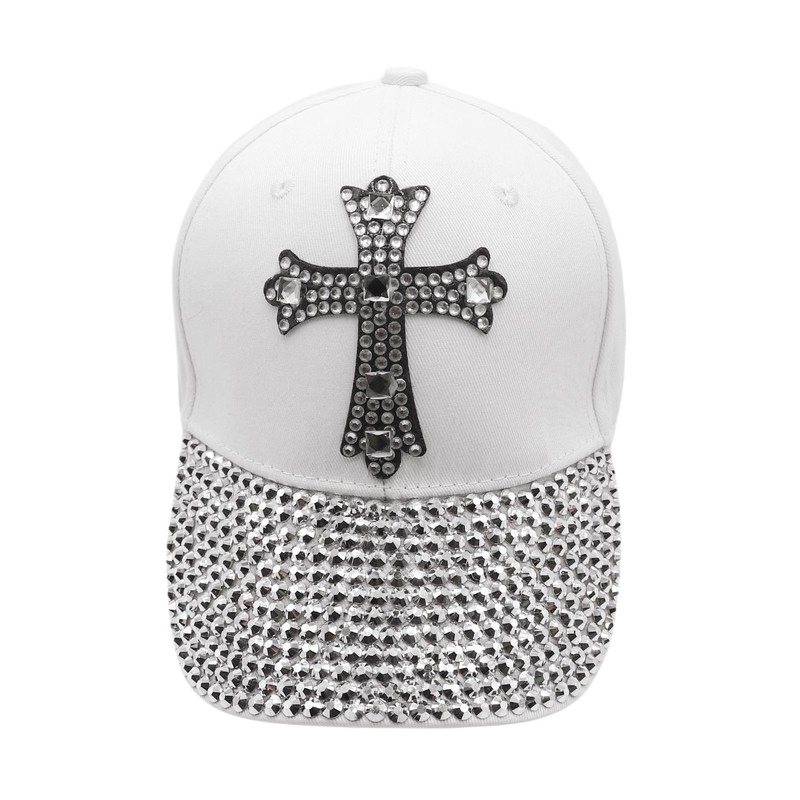 RARITYUS Bling Cross Rhinestones Baseball Cap for Women Men Sparkle