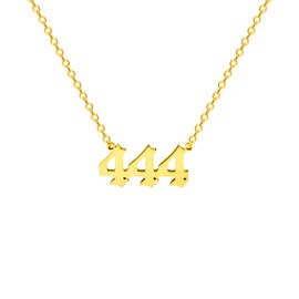 Angel Number Necklace for Women 111 222 333 444 555 777 888 999 Numerology Necklaces (444 necklace)