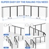 PLANTOP 35" Stainless Steel Corner Cable Railing Post, Black Top
