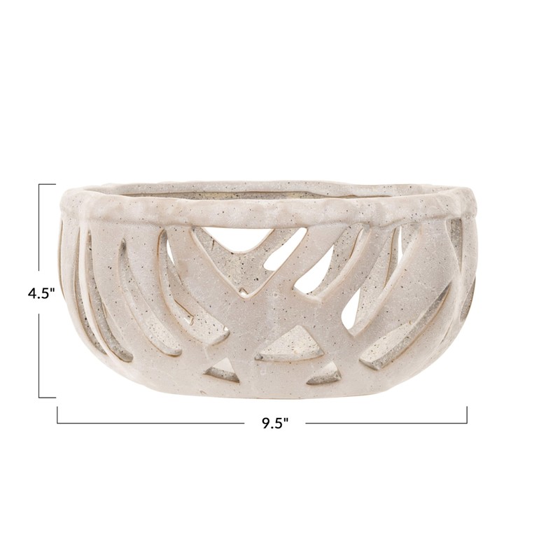 Bloomingville Speckled Stoneware Bread Basket with Reactive Glaze, Cream