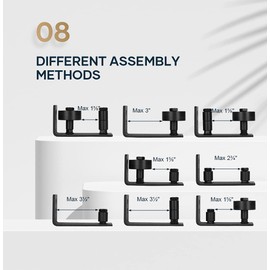 EaseLife 4 Pack Adjustable Floor Guide for Sliding Barn Door,Wall Mount System,8 Assemble Setup Options,Flush Flat Bottom Design,Fit All Size Door,Black