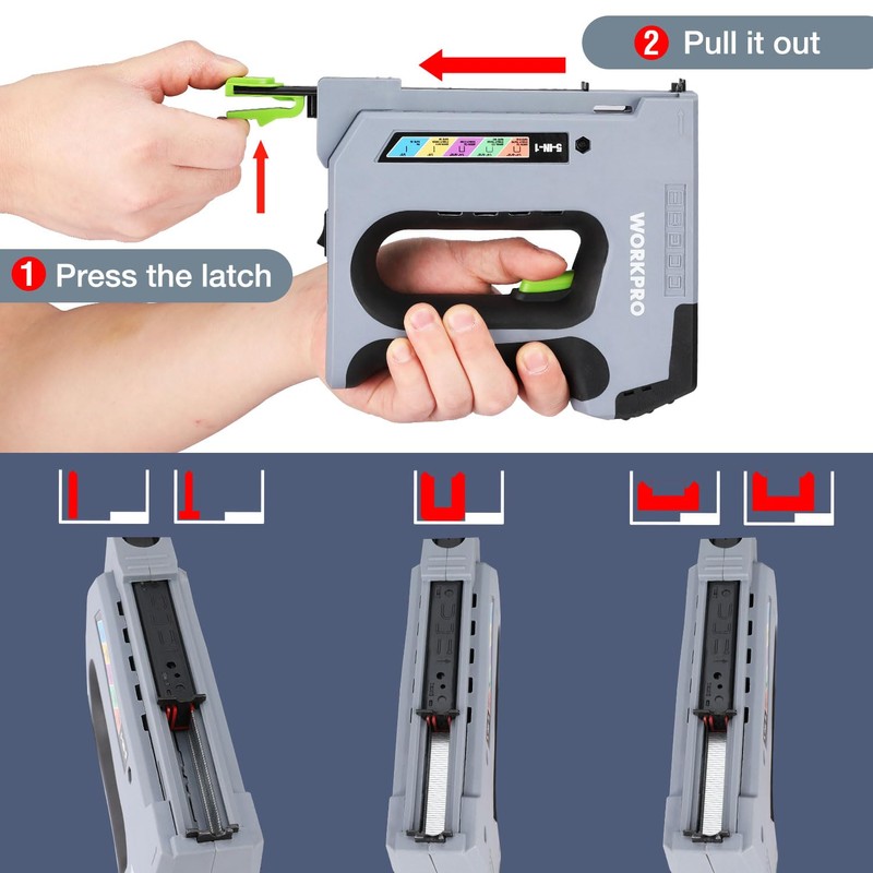 WORKPRO 5 in 1 Cordless Staple Gun, 3.6V Rechargeable Electric
