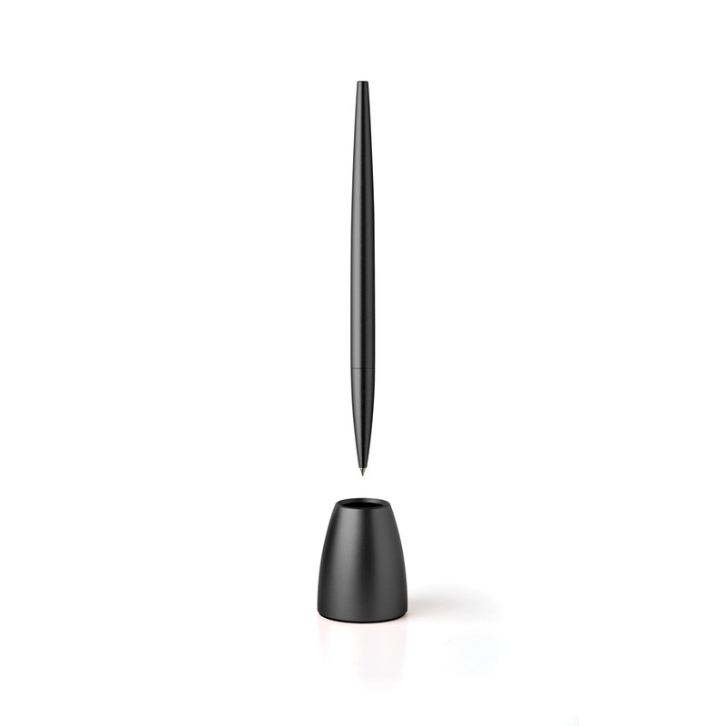LEXON Scribalu Aluminum Design Ballpoint Pen, Black, 1 Piece