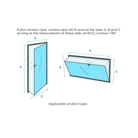 Universal Window Seal（400CM） with Zip and Hook Tape Suitable for Mobile Portable Air Conditioner and Tumble Dryer，Air Exchange Guards Easy to Install - No Need for Drilling Holes