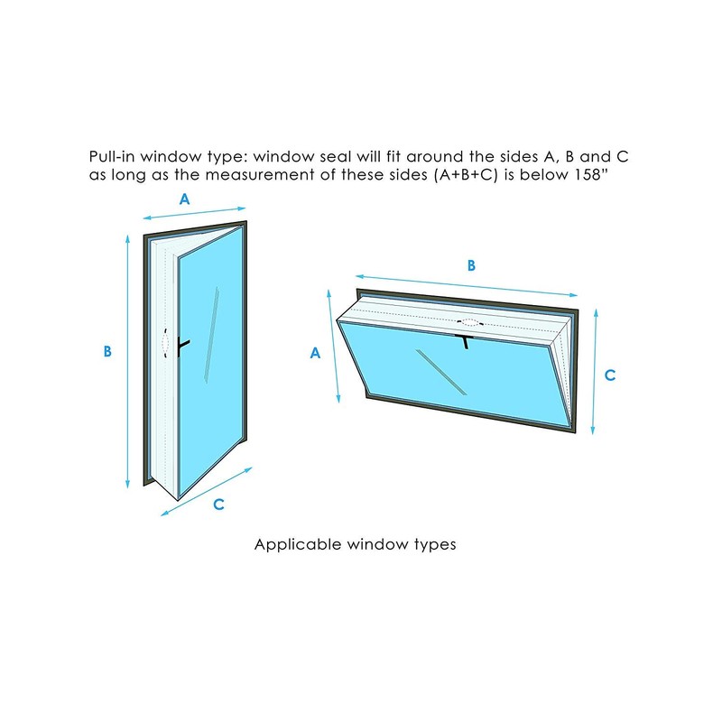 Universal Window Seal（400CM） with Zip and Hook Tape Suitable for